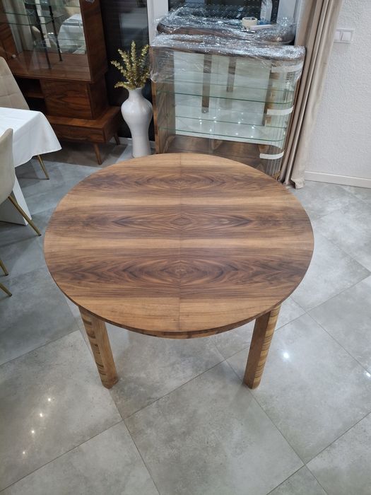 Stół okrągły orzech Design PRL