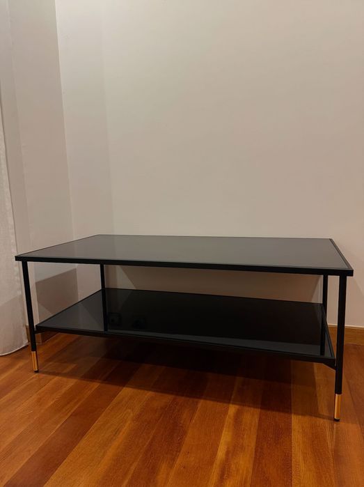 Mesa de Centro IKEA ÅSPERÖD – Preto/Vidro Fumado – Excelente Estado