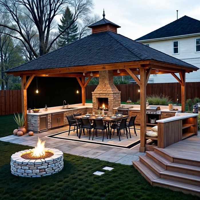 Печь с мангалом - барбекю