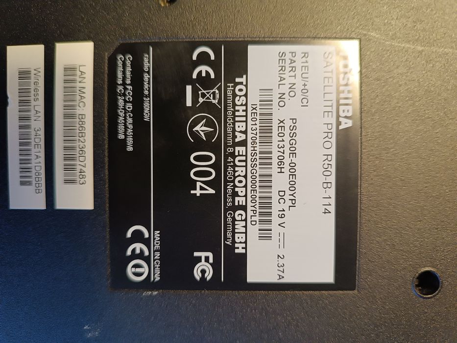 Laptop Toshiba satellite Pro R50-B114