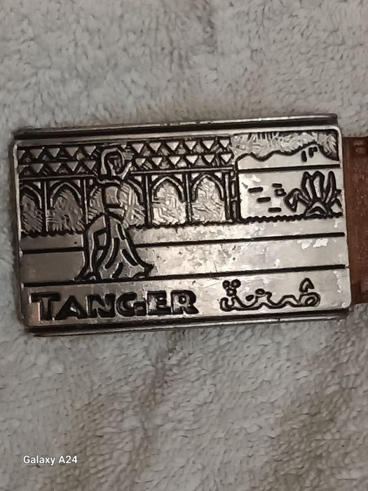 Ремінь шкіряний вінтажний з металевою пряжкою TANGER