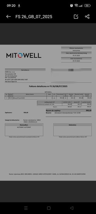 Lampa LED do terapii światłem czerwonym mitowell m200