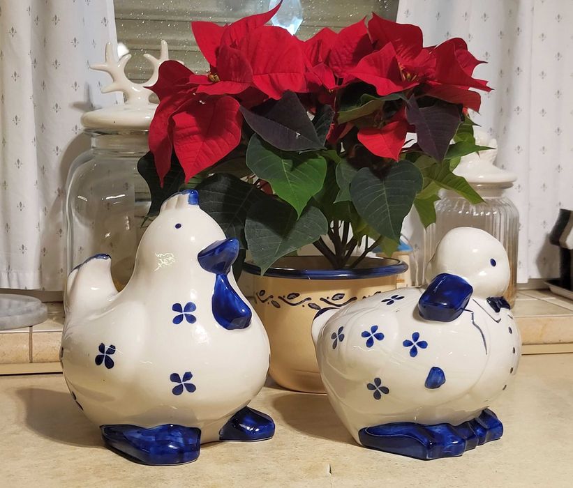 Kura Kurka Kaczor duże figurki ceramiczne skarbonka