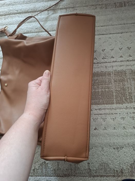 Ruda, brązowa torebka damska worek, reserved