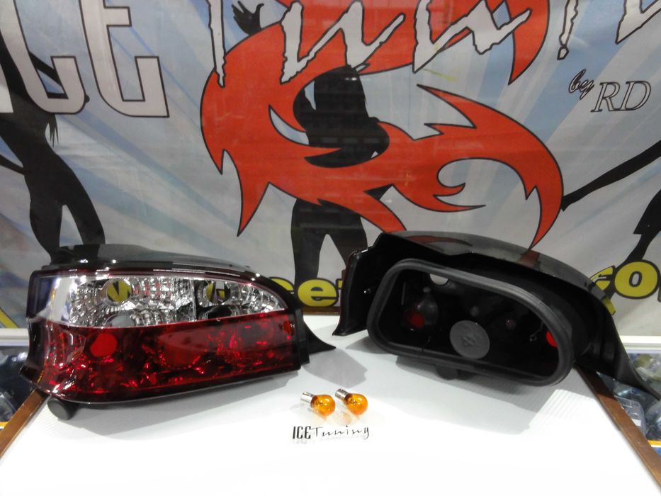 Farolins / farois traseiros para Citroen Saxo 96-03 vermelho cristal / red clear