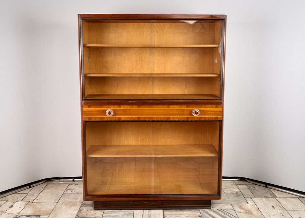 Biblioteczka, witryna w stylu Art Deco, Český Nábytek, Czechosłowacja, 1960 rok