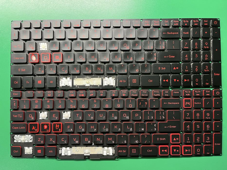 Клавиши клавиатуры с подсветкой Acer Nitro 5