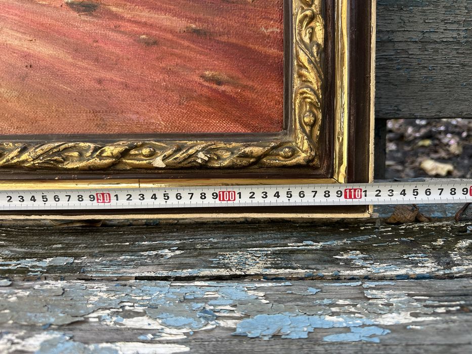 Картина маслом с рамкой раритет холст!