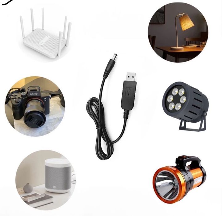 Кабель/Провод/Шнур для питания роутера с повербанка USB-dc  12v 9v