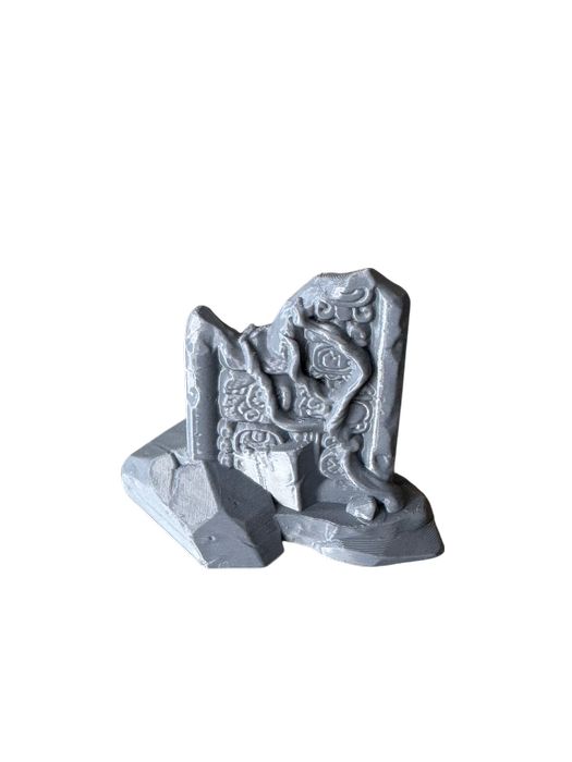 Kamienna stela z glifami w stylu prekolumbijskim, uszkodzona, druk 3D