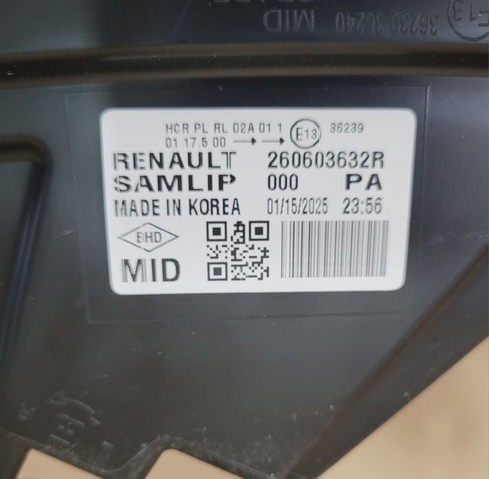 Renault Arkana lampa przednia lewa kompletna