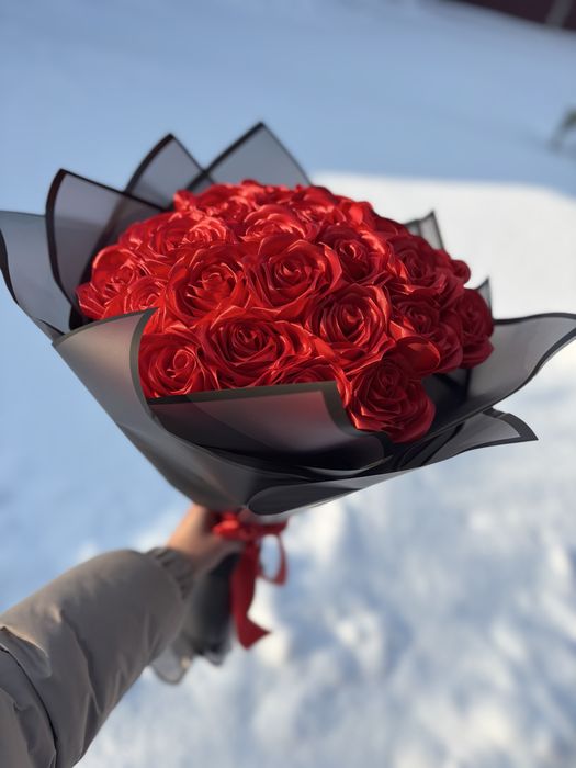 Букет з атласної стрічки