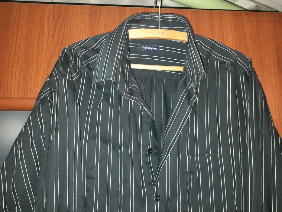 Bluzka czarna Gaudi lub koszula w prążki Hugh Baghart 42 16 1/2
