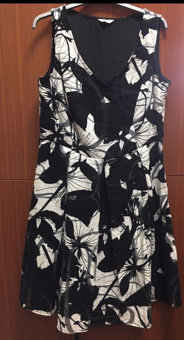 Per Una M&S sukienka letnia rozkloszowana czarno-biała-16/44
