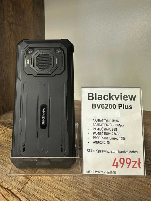 Smartfon Telefon Blackview BV6200 Plus 8/256GB pancerny czarny stan bdb gwarancja