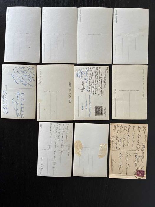 Lote de 43 Postais Antigos Portugueses c/ Selos — Continente e Colónias (déc. 50-60)