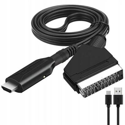 Kabel adapter konwerter z Euro Scart do HDMI 1m