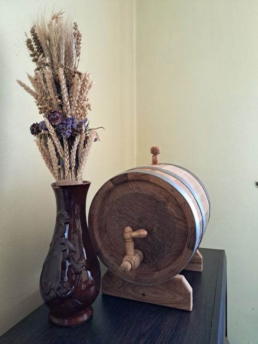 Діжка бочка дубова деревяна з краником на закваску на коньяк водочку