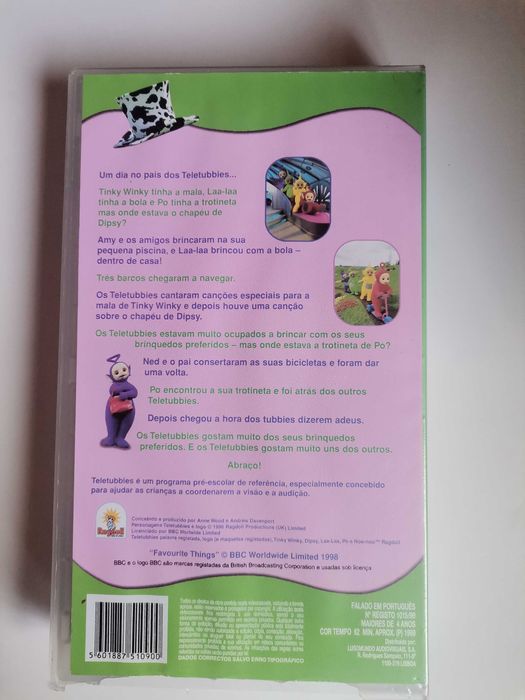 teletubbies VHS brinquedos preferidos