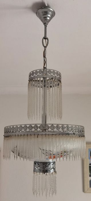 Candeeeiro de tecto em vidro antigo