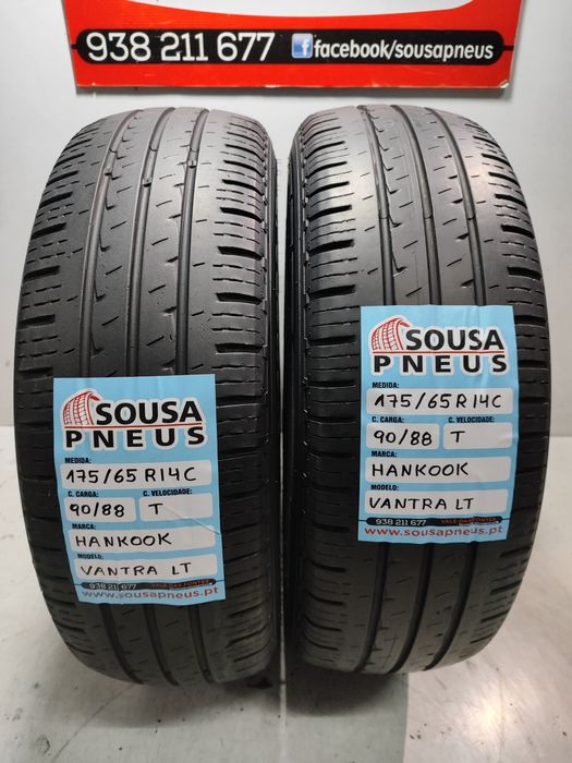 2 Pneus semi novos Hankook 175/65R14C Oferta dos portes