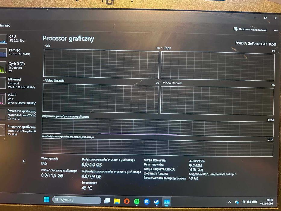 Acer Nitro V I GTX 1650 I I5 9300H 2.4GHz I 16GB RAM DDR4 I 500GB SSD I