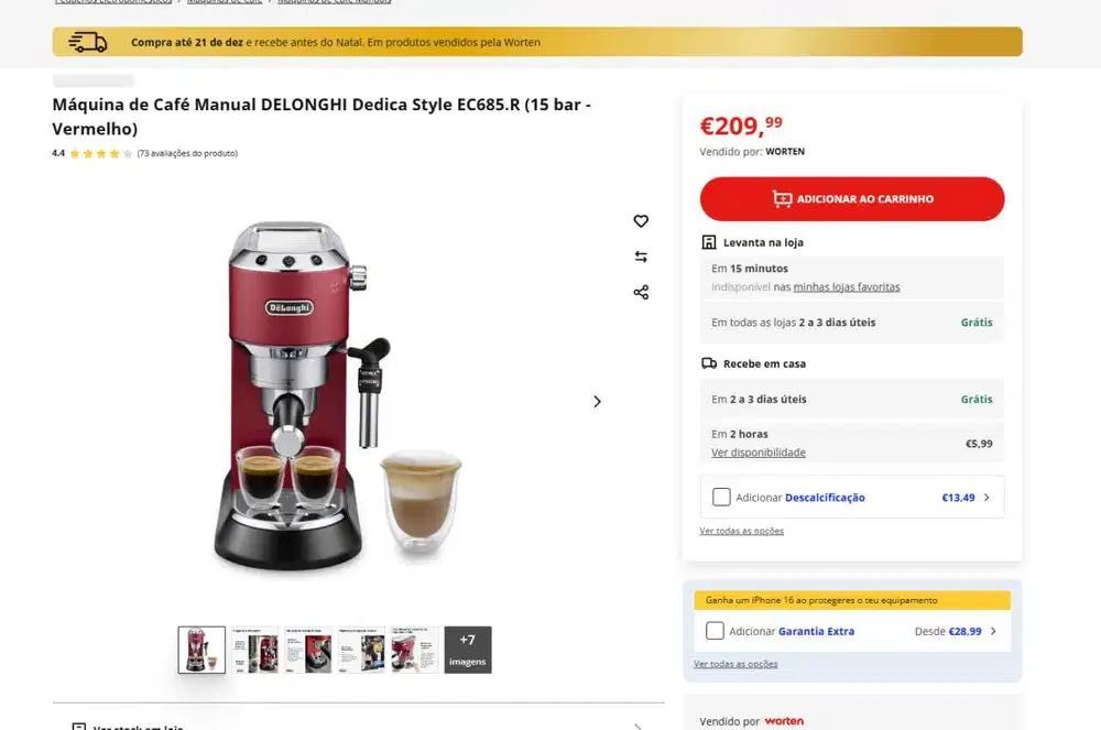 De'Longhi Dedica - Cafetera de Bomba