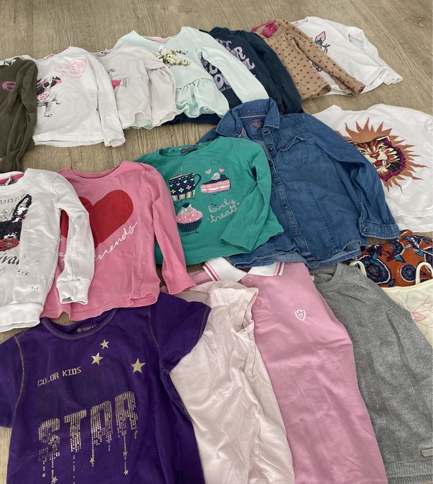 Paka ubrań dla dziewczynki 116 48 szt.