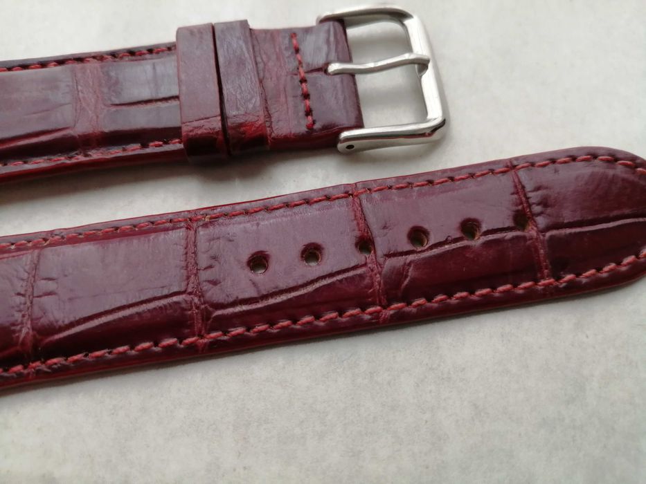 Bracelete pele crocodilo real para relógios de pulso 22mm 100 % novo
