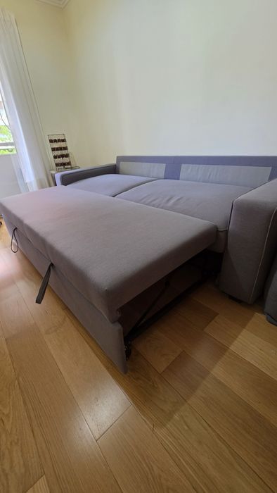 Sofá-cama cinzento