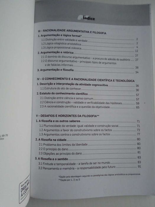 Livro de apoio escolar, Filosofia, 11º ano