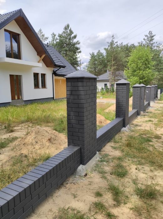 Ogrodzenie ala klinkier imitacja klinkieru słupek ogrodzeniowy murek