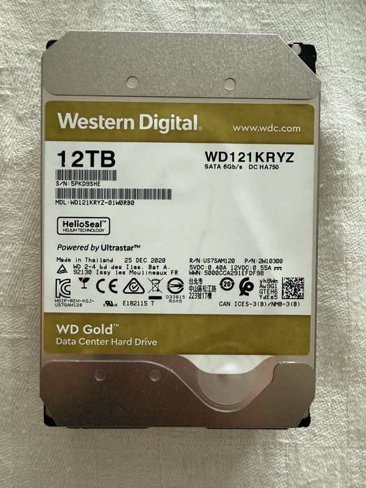 2 Discos Rigidos Western Digital WD Gold 12TB - Data Center/Enterprise