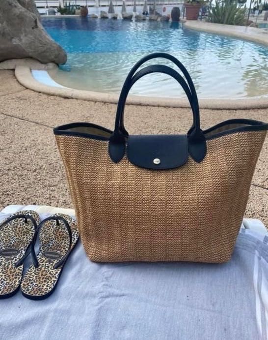 Torba shopper plażowa Longchamp Paille