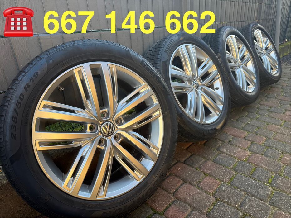 Zimowe 19 cali felgi koła VW Tiguan r-line oryginalne 5x112 ET43 7.5J