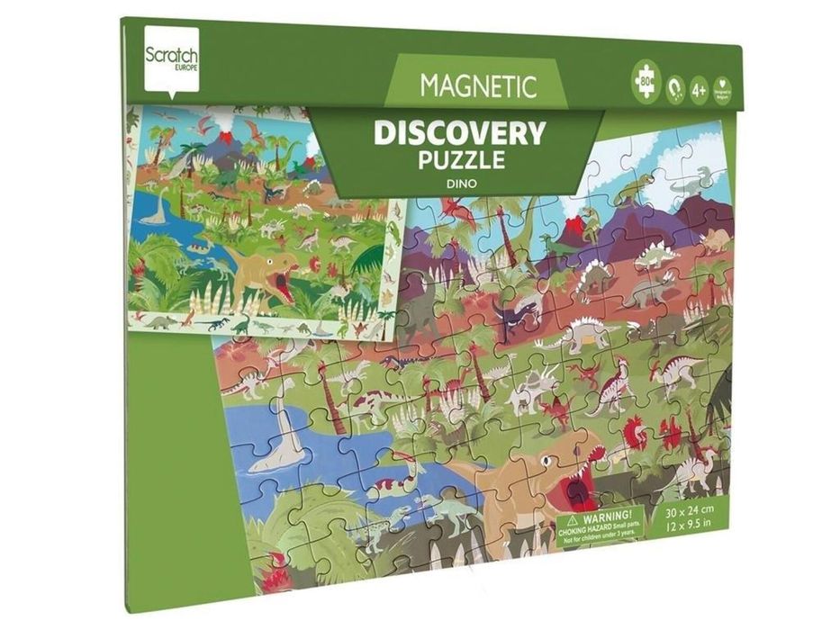 Puzzle magnetyczne i gra 2w1 Dinozaury teczka,304x252 mm