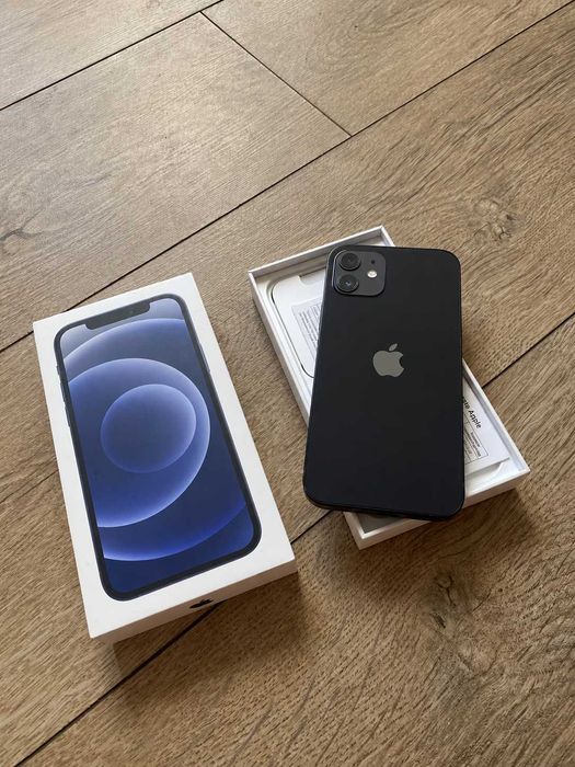 iPhone 12 neverlock чорний Black з об'ємом пам'яті 128 ГБ айфон 12 неверлок дешево у ідеальному стані
