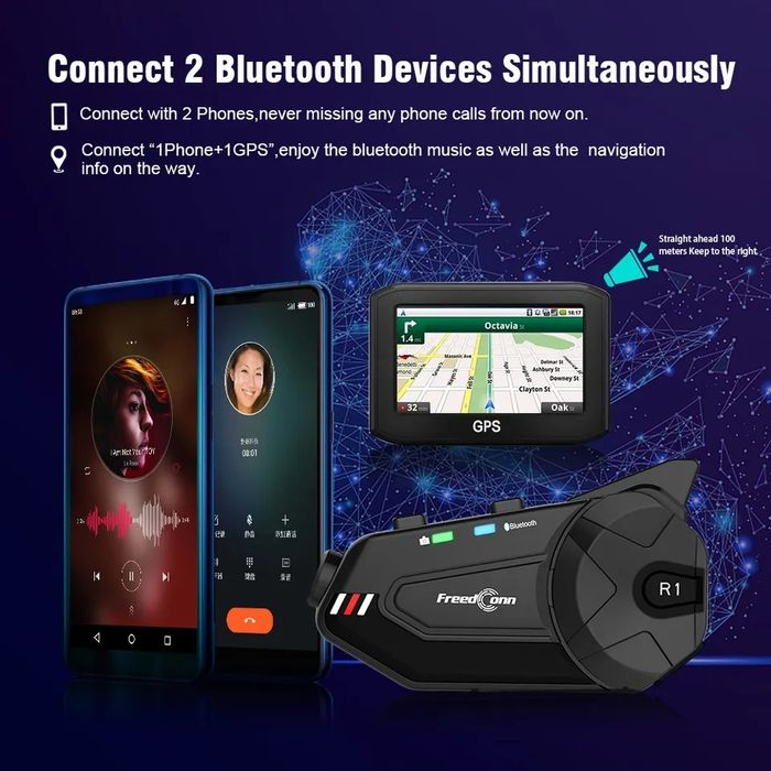 Intercomunicador BLUETOOTH para capacetes com câmera gravação