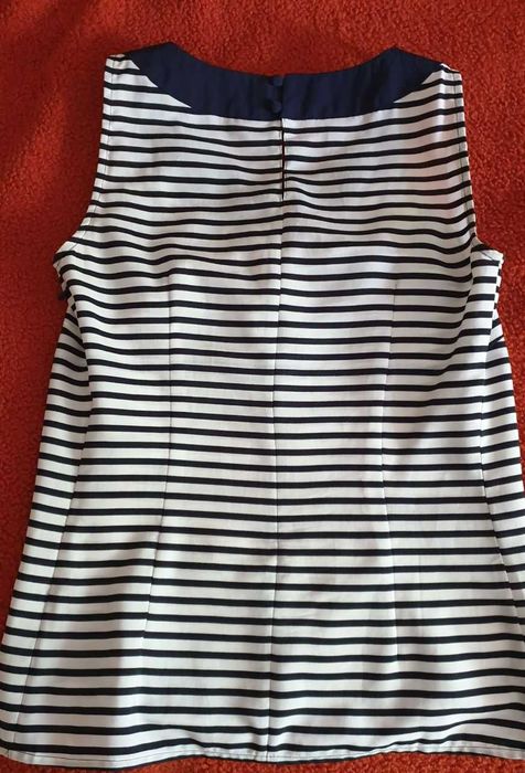 Блузка жіноча в білу та синю смужки Oodji , дуже елегантна, р.42 укр