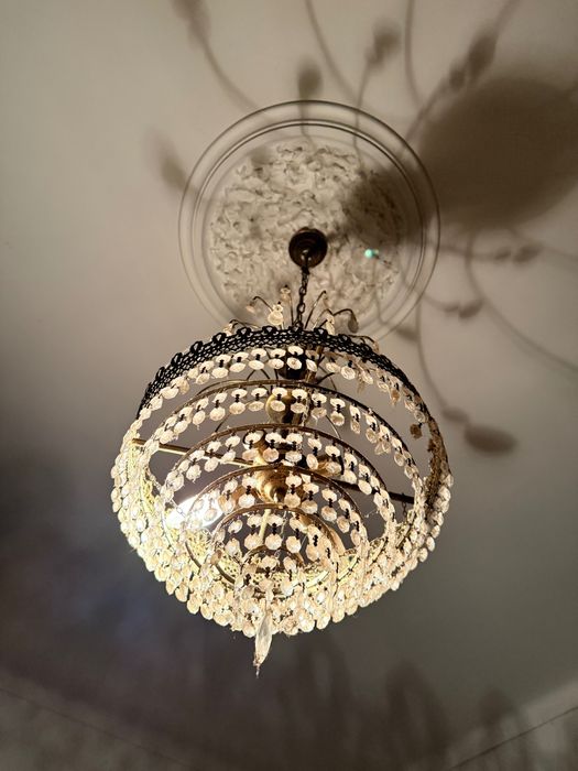 Candeeiro antigo tipo cristalino