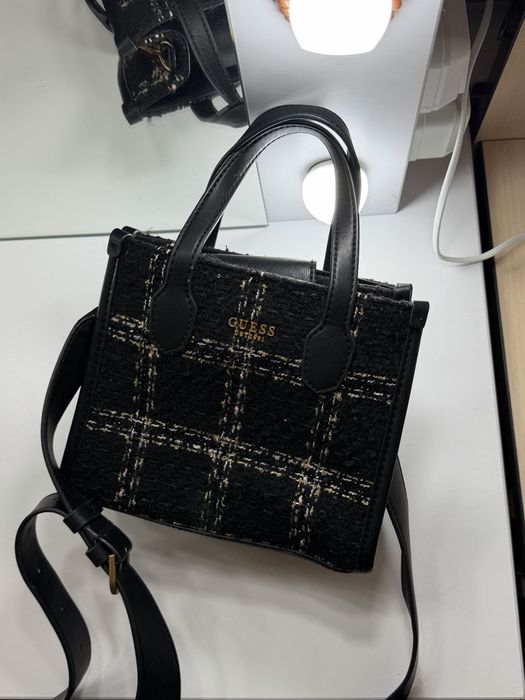 Сумка Guess оригинал / твидовая черная