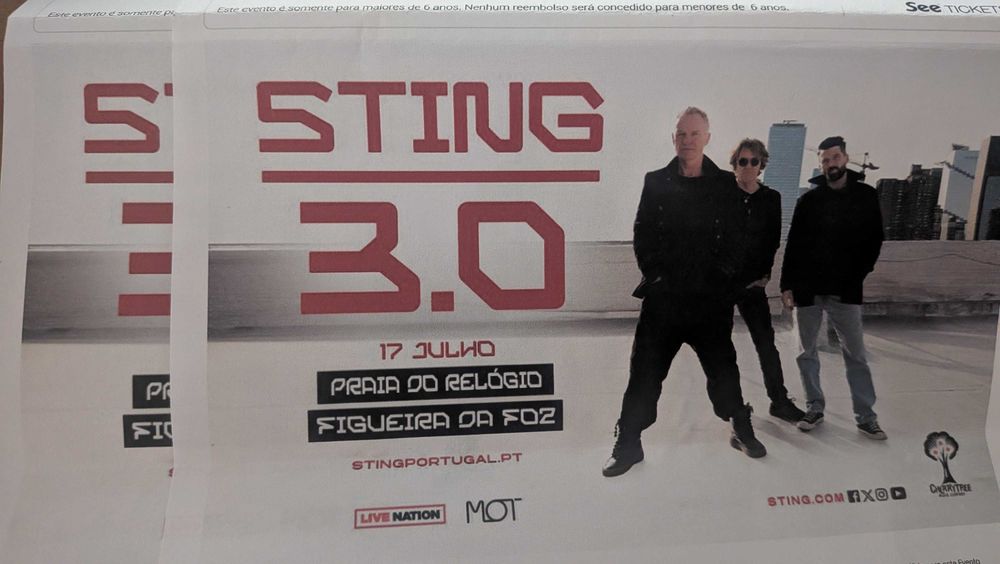 STING Concerto - vendo dois bilhetes