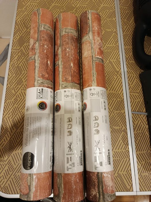 Papel parede imitação tijolo burro