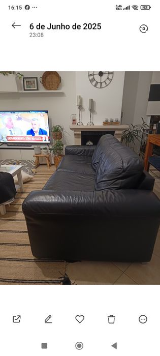 Promoção dois Sofá : sofá couro vermelho e sofá de pele Preto