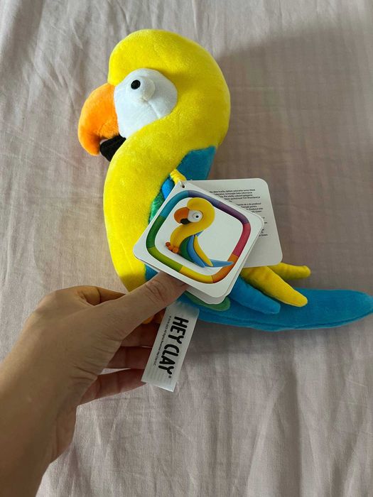 Peluche papagaio Hey Clay, novo com etiqueta