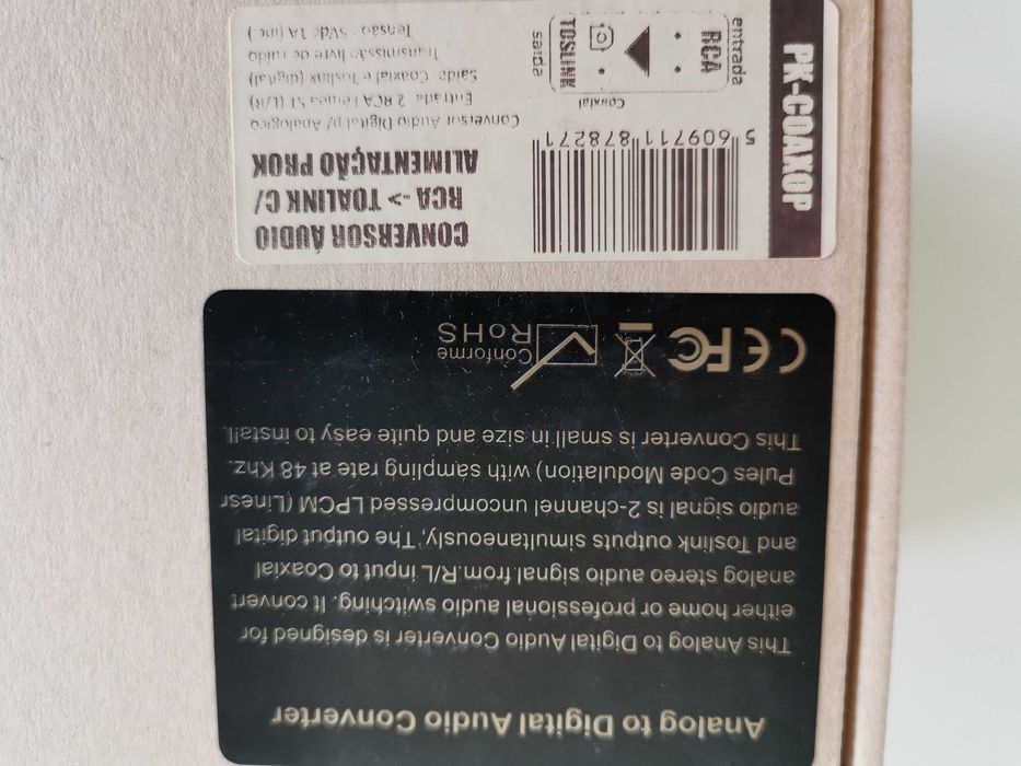 RCA to Digital Optical and Digital Converter, PROK64286248039298121