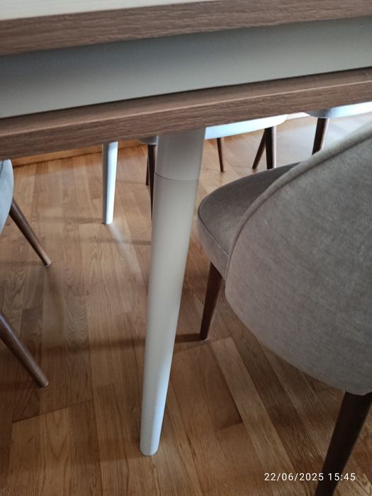 Mesa jantar para 10  Antarte castanha/branca