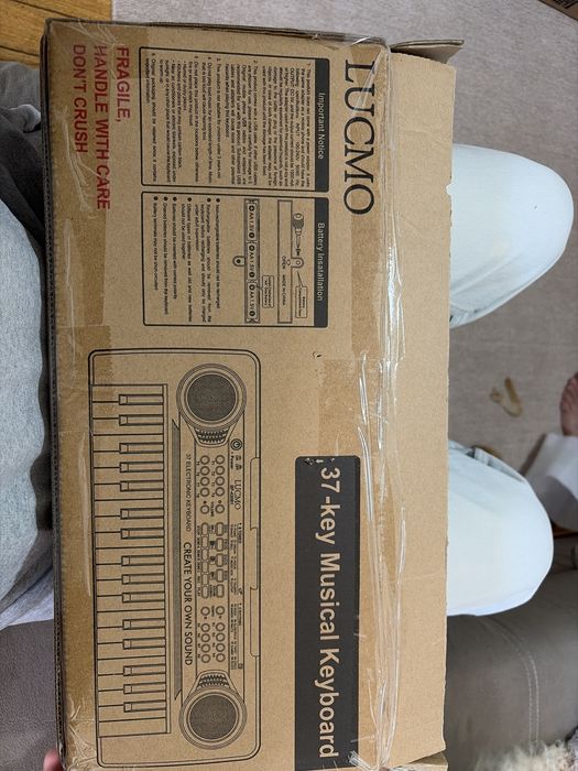Teclado musical lucmo bf-430b1 com microfone