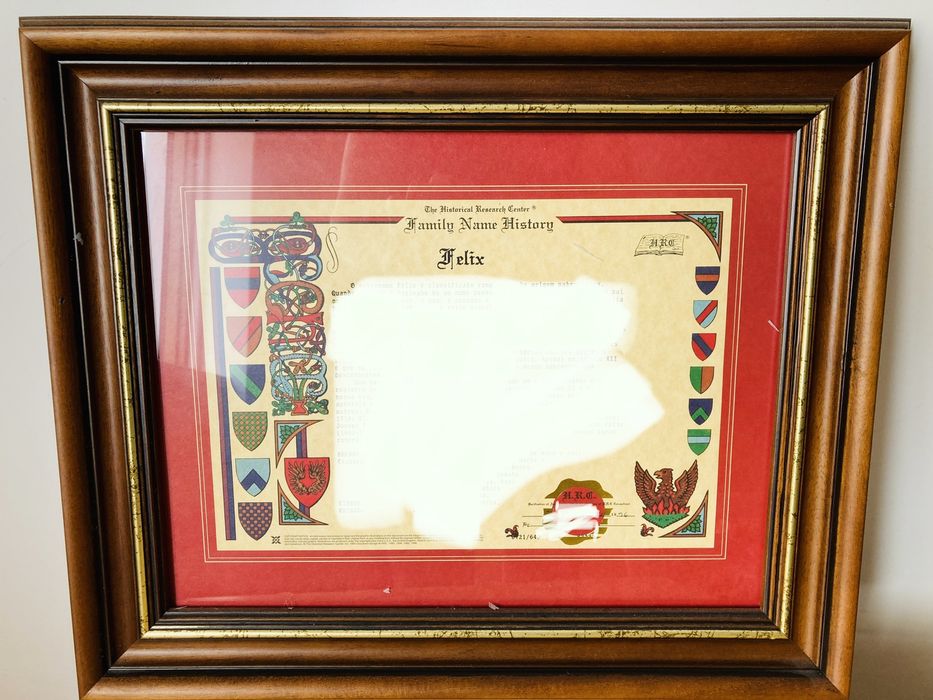 Quadro com origem do nome Félix