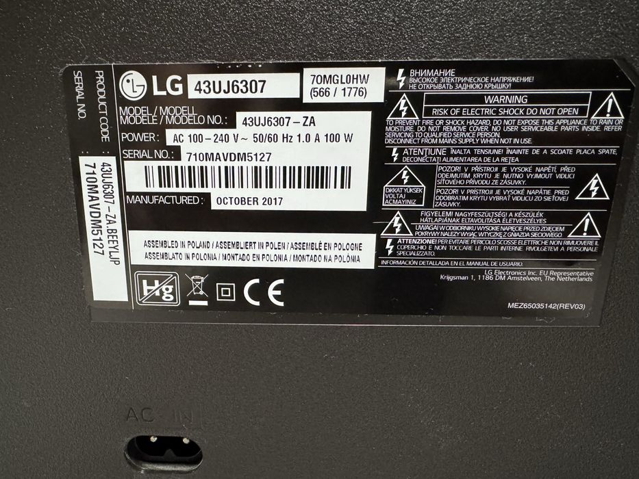 Телевізо LG 43 4K